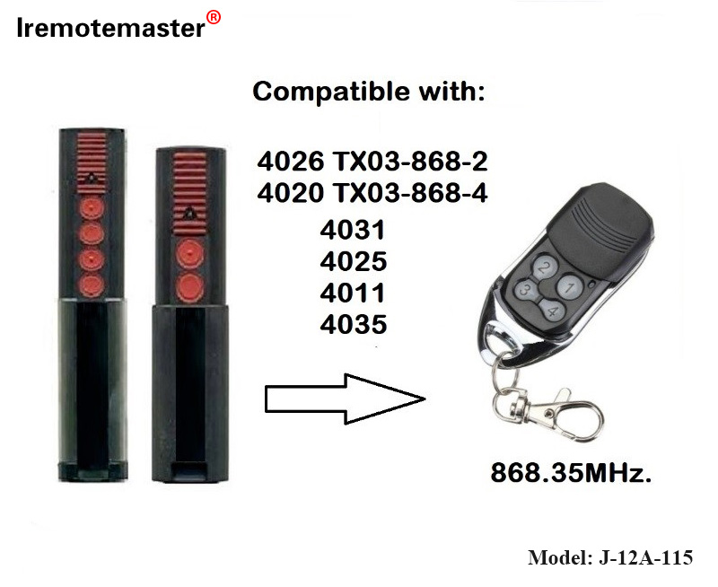 4020 4026 TX03-868-4 Алсын удирдлагатай 868 мГц TX03-8-4 Rolling Code-д зориулсан